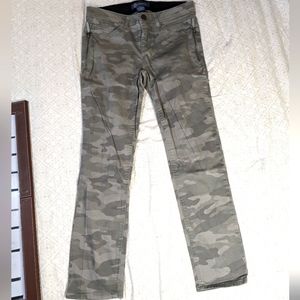 Democracy Ab Solution muted sage camo cropped straight stretch comfy denim jeans